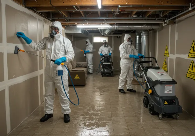 Basement Moisture Removal and Structural Drying process in Alexander City, AL